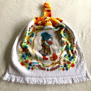 Vintage 70s Holly Hobbie Dish Towel